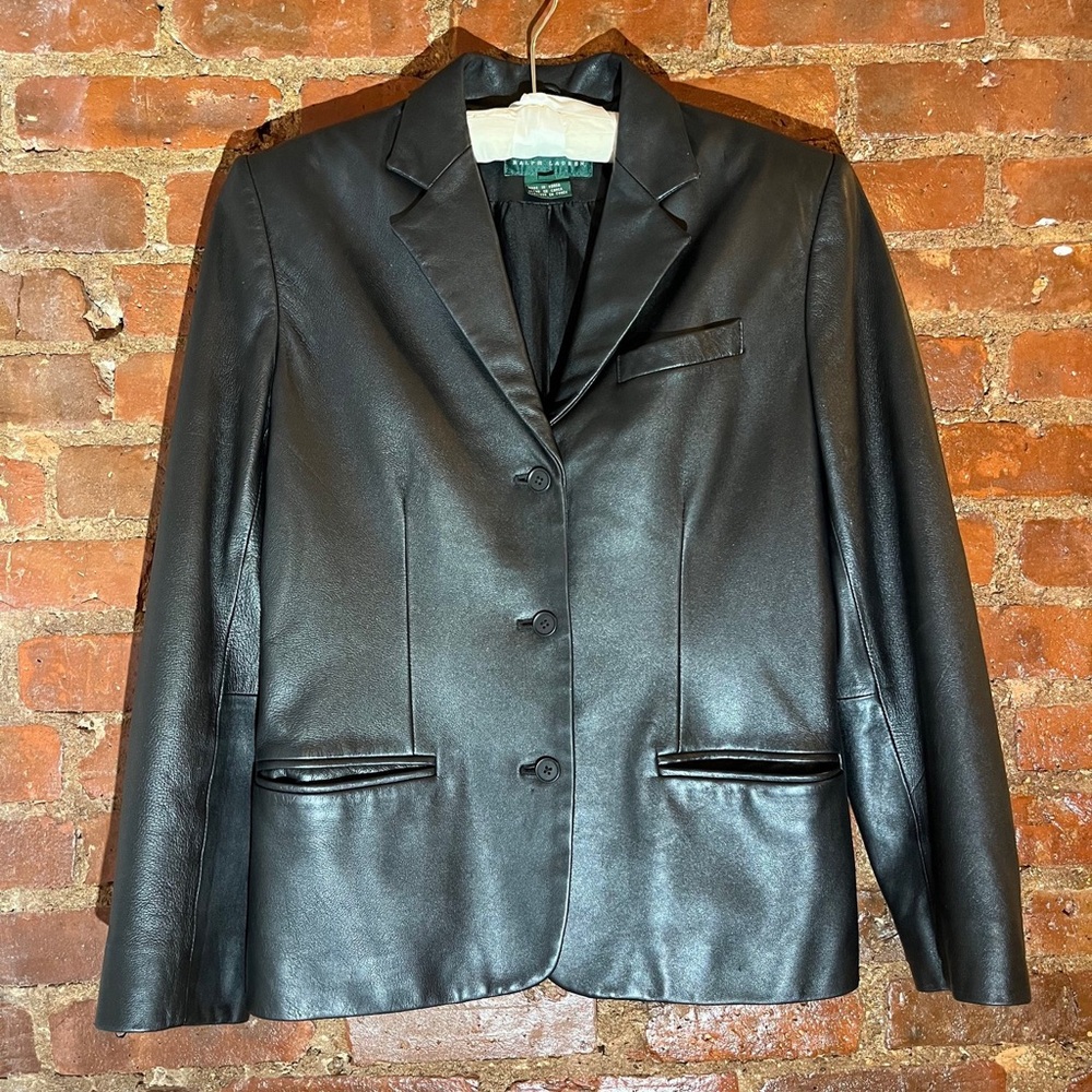 (US 6) Perfect Vintage 90s Ralph Lauren leather blazer